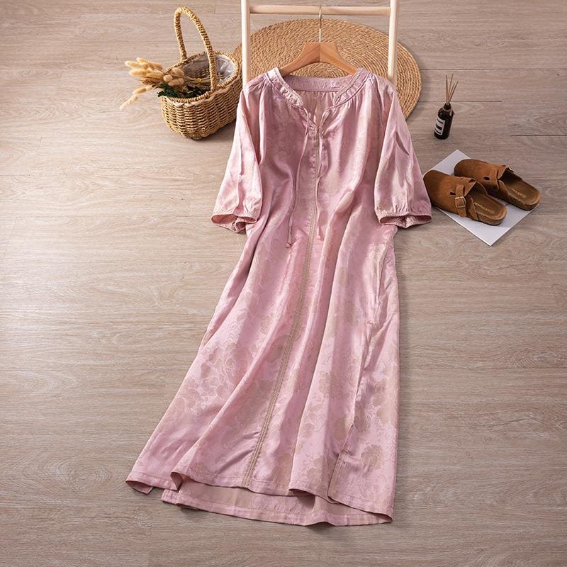 Jacquard dresses/Detail dresses/High-luxury cheongsam skirts/Fairy tencel/Loose and large/classic/comfortable