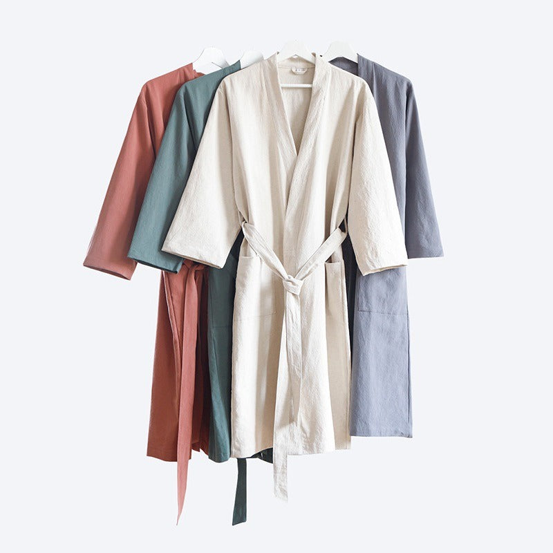 Linen Cotton Bathrobe