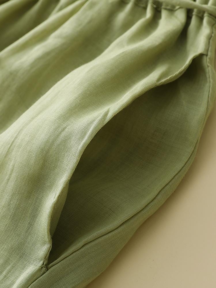 wide leg pants/baggy pants/comfortable pants/women's pants/Ramie pants/classic/eco friendly/nature