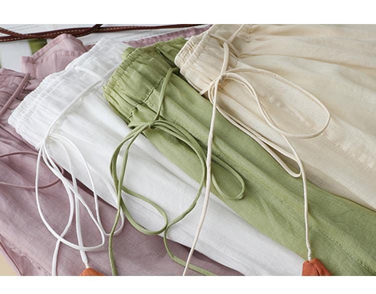 wide leg pants/baggy pants/comfortable pants/women's pants/Ramie pants/classic/eco friendly/nature