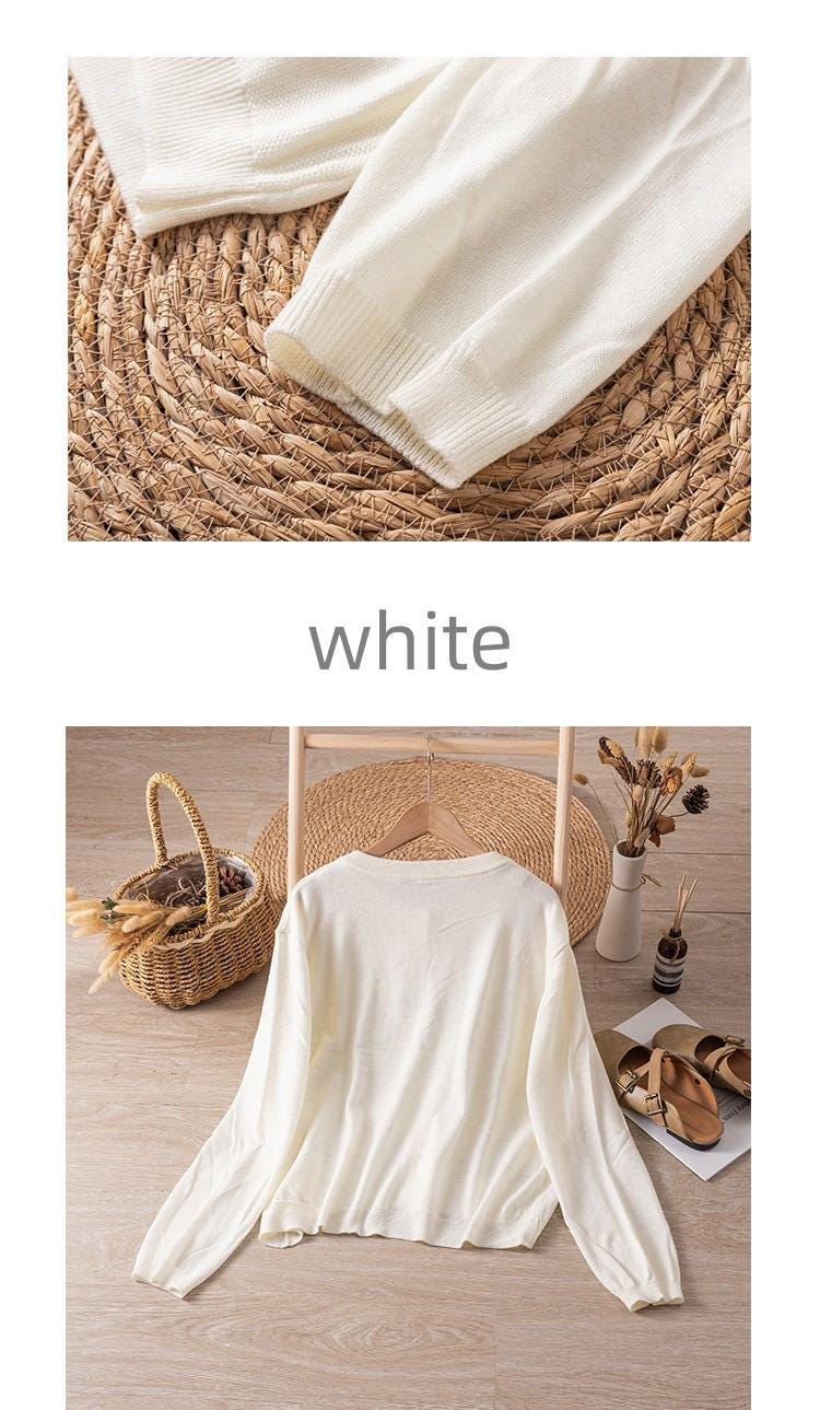 Wool cardigan/Korean cardigan/Spring and autumn thin jacket/knitwear/women's cardigan/soft glutinous sweater/comfortable