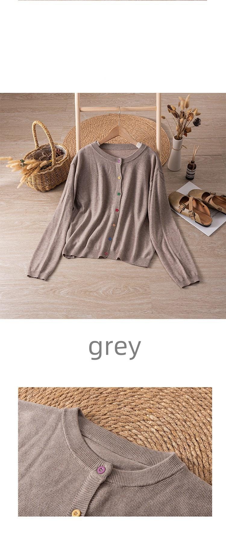 Wool cardigan/Korean cardigan/Spring and autumn thin jacket/knitwear/women's cardigan/soft glutinous sweater/comfortable