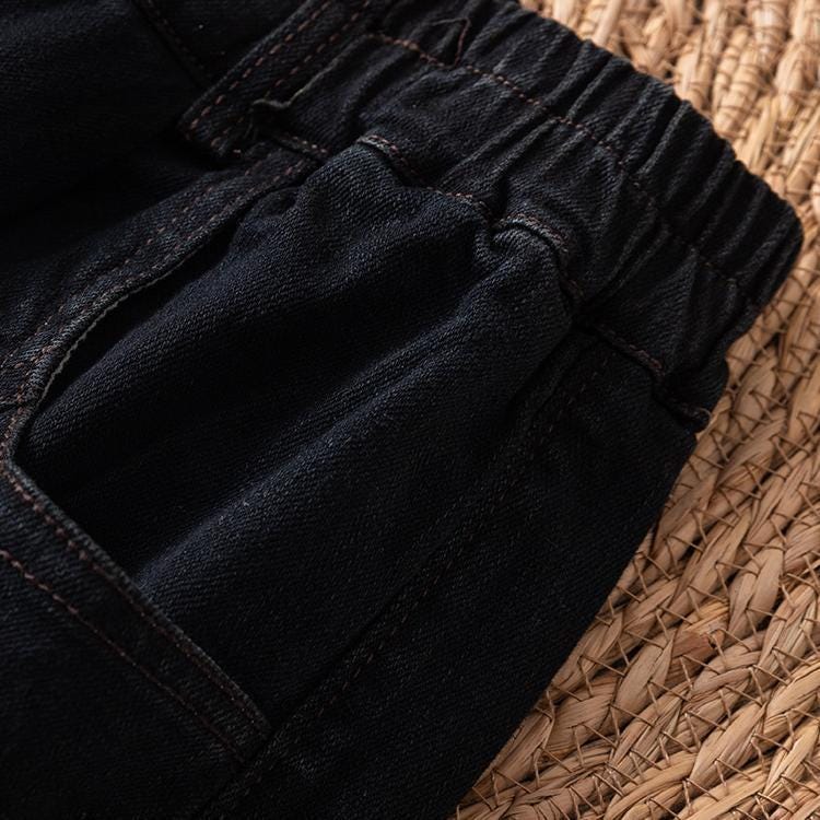 Black jeans/straight jeans/high-waisted jeans/slouchy jeans/casual fall/winter wide-leg /high-waisted slouchy slacks