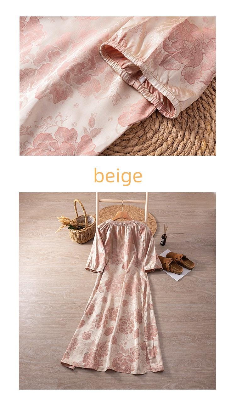 Jacquard dresses/Detail dresses/High-luxury cheongsam skirts/Fairy tencel/Loose and large/classic/comfortable