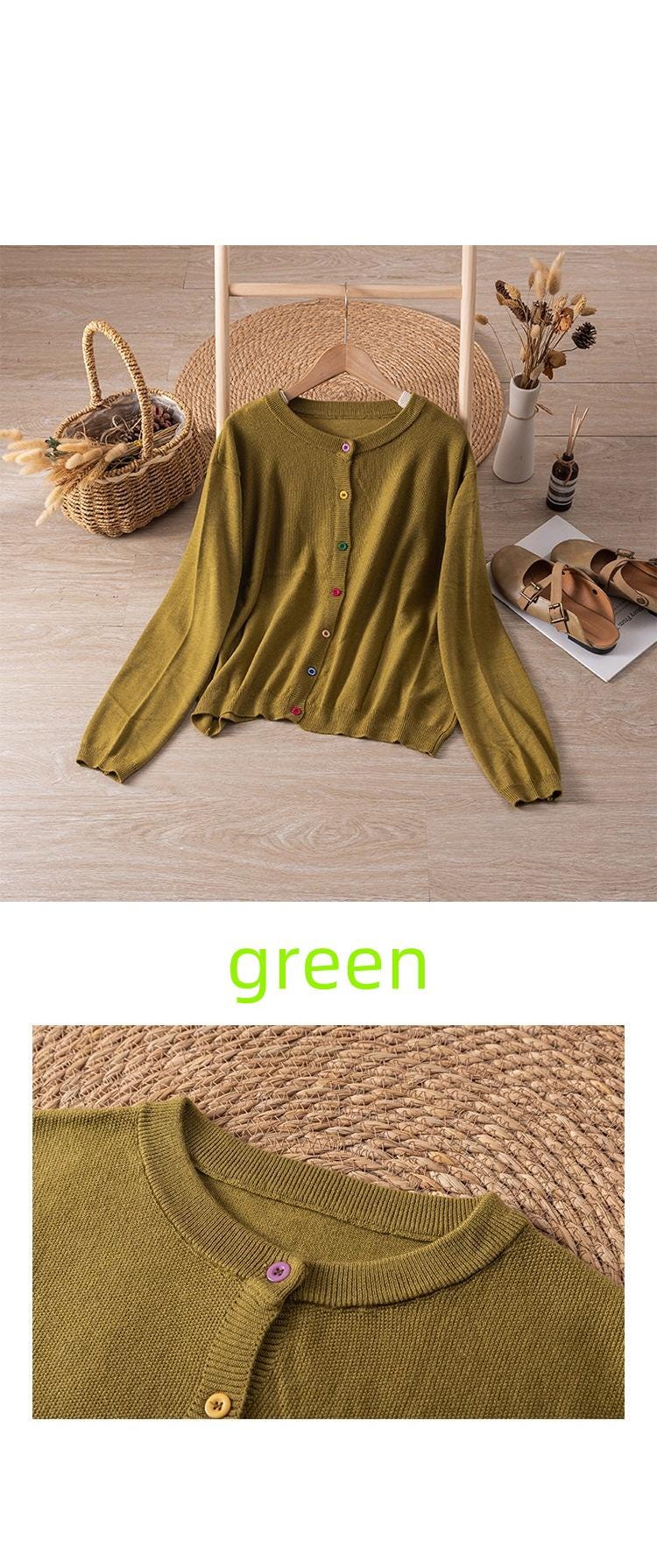 Wool cardigan/Korean cardigan/Spring and autumn thin jacket/knitwear/women's cardigan/soft glutinous sweater/comfortable