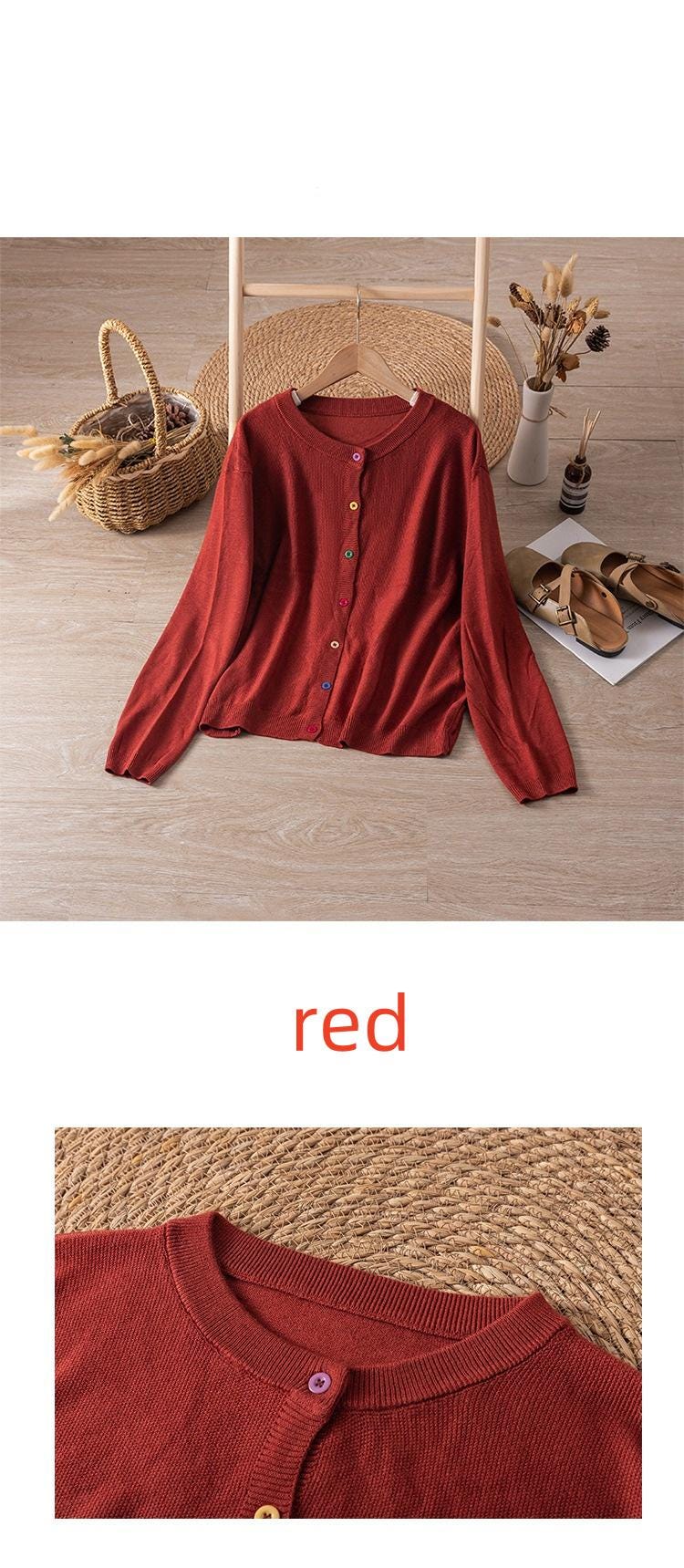 Wool cardigan/Korean cardigan/Spring and autumn thin jacket/knitwear/women's cardigan/soft glutinous sweater/comfortable