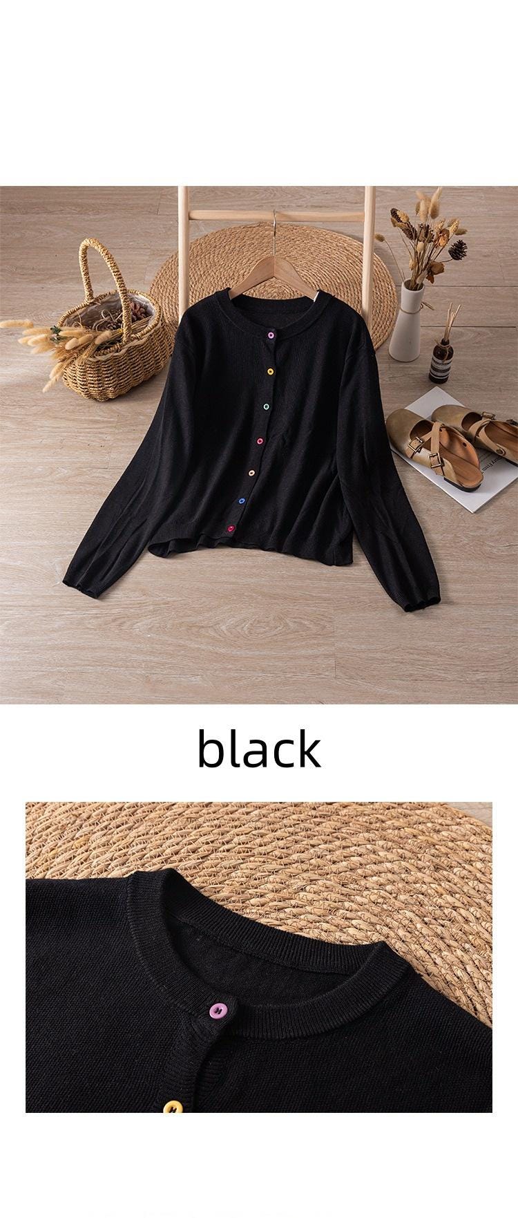 Wool cardigan/Korean cardigan/Spring and autumn thin jacket/knitwear/women's cardigan/soft glutinous sweater/comfortable
