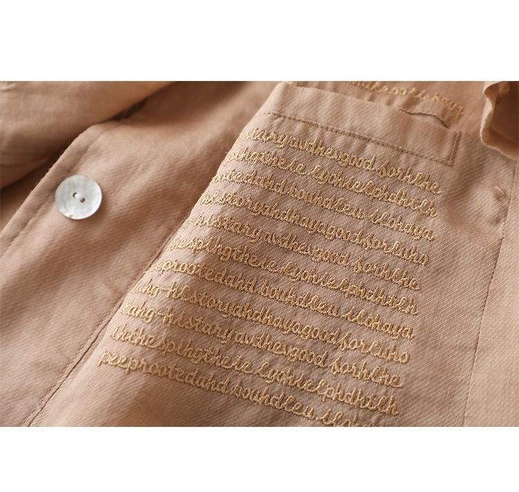 Literary jacket / ramie jacket / five-quarter sleeve blazer / women's summer new coat / casual women's clothing /2025 new