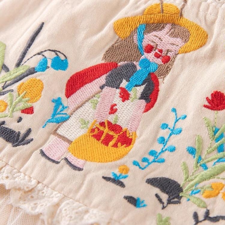 lace/literature/leisure/double strap/shoulder bag/embroidery/literature/handbag/cotton and linen/organic skin-friendly/Mother's Day Gifts