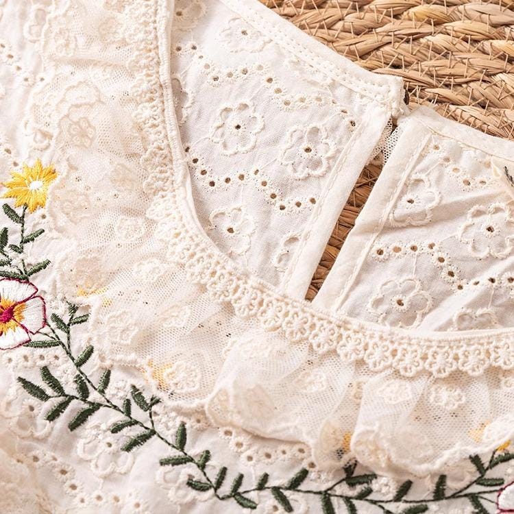 Dress/embroidery/elegant/retro/loose/comfortable/temperament/variety/breathable/soft/Skin-friendly/Versatile/Classic