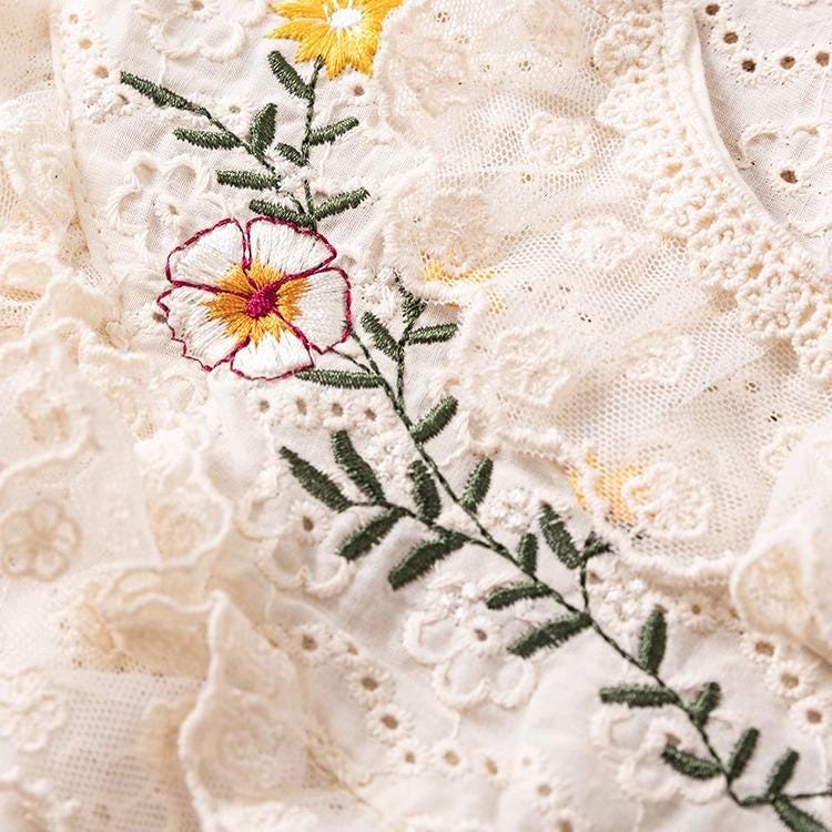 Dress/embroidery/elegant/retro/loose/comfortable/temperament/variety/breathable/soft/Skin-friendly/Versatile/Classic