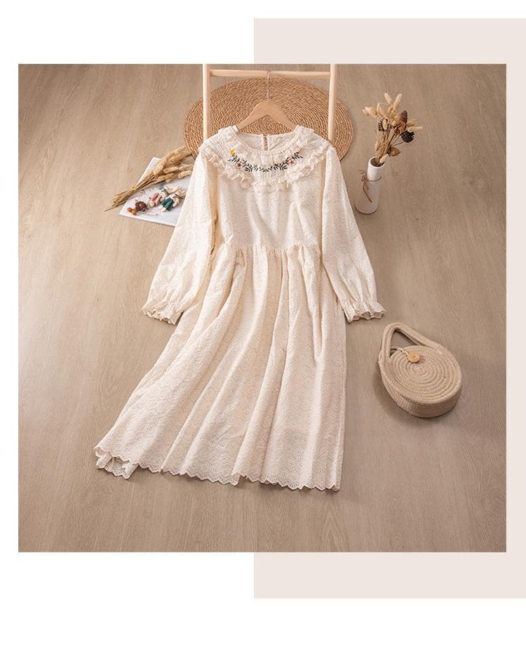 Dress/embroidery/elegant/retro/loose/comfortable/temperament/variety/breathable/soft/Skin-friendly/Versatile/Classic