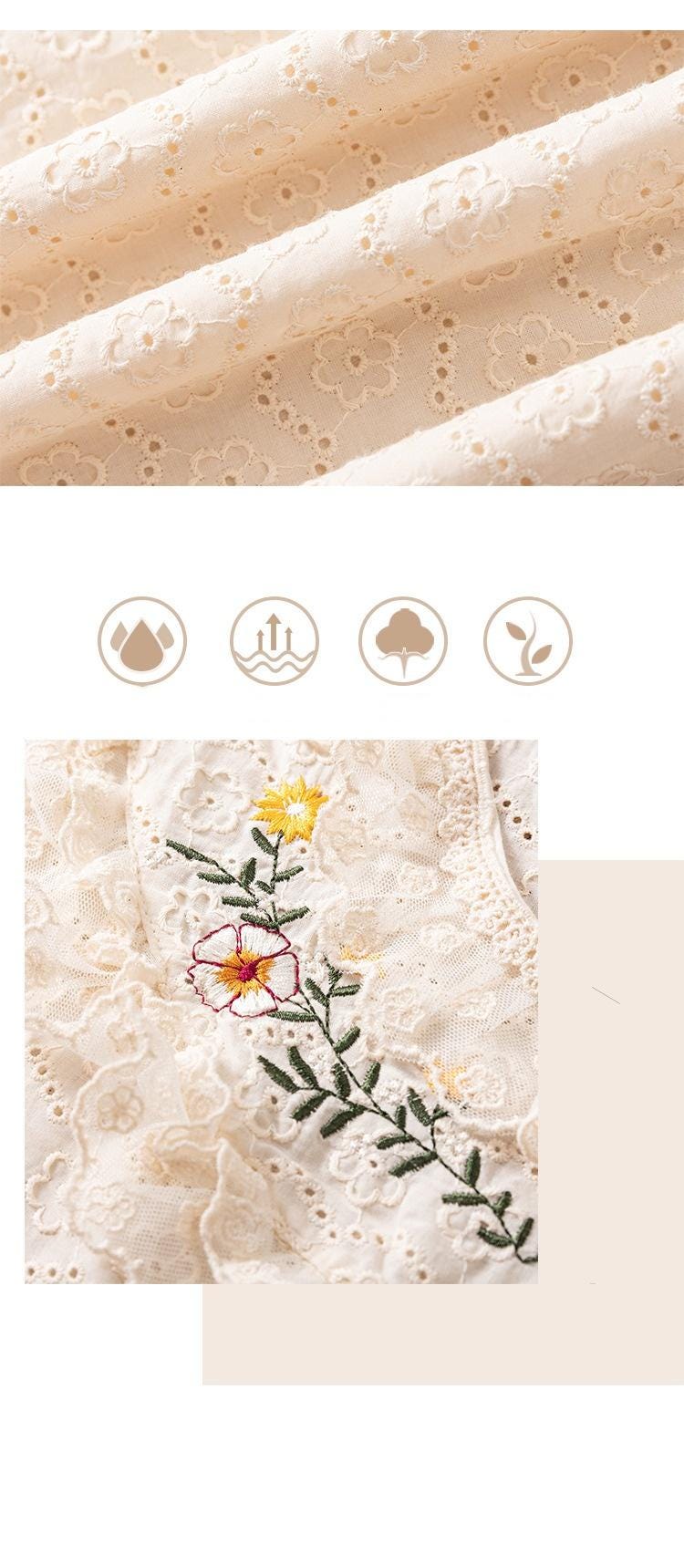 Dress/embroidery/elegant/retro/loose/comfortable/temperament/variety/breathable/soft/Skin-friendly/Versatile/Classic