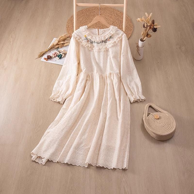 Dress/embroidery/elegant/retro/loose/comfortable/temperament/variety/breathable/soft/Skin-friendly/Versatile/Classic