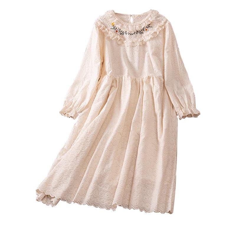 Dress/embroidery/elegant/retro/loose/comfortable/temperament/variety/breathable/soft/Skin-friendly/Versatile/Classic